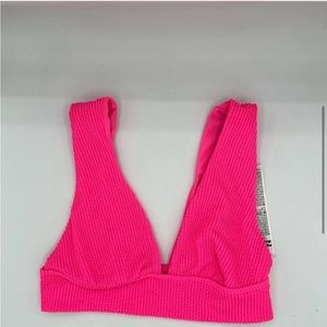 Billabong Swimwear Hot Pink Bikini Swim Top Summer High Plunge Size Small NWOT
